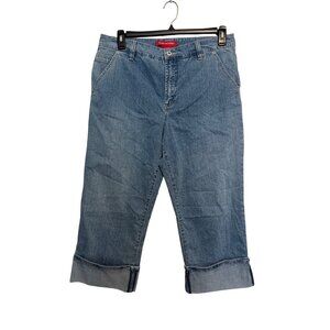 Gloria Vanderbilt Capri Denim Jeans Rolled Cuff Medium Wash Size 12